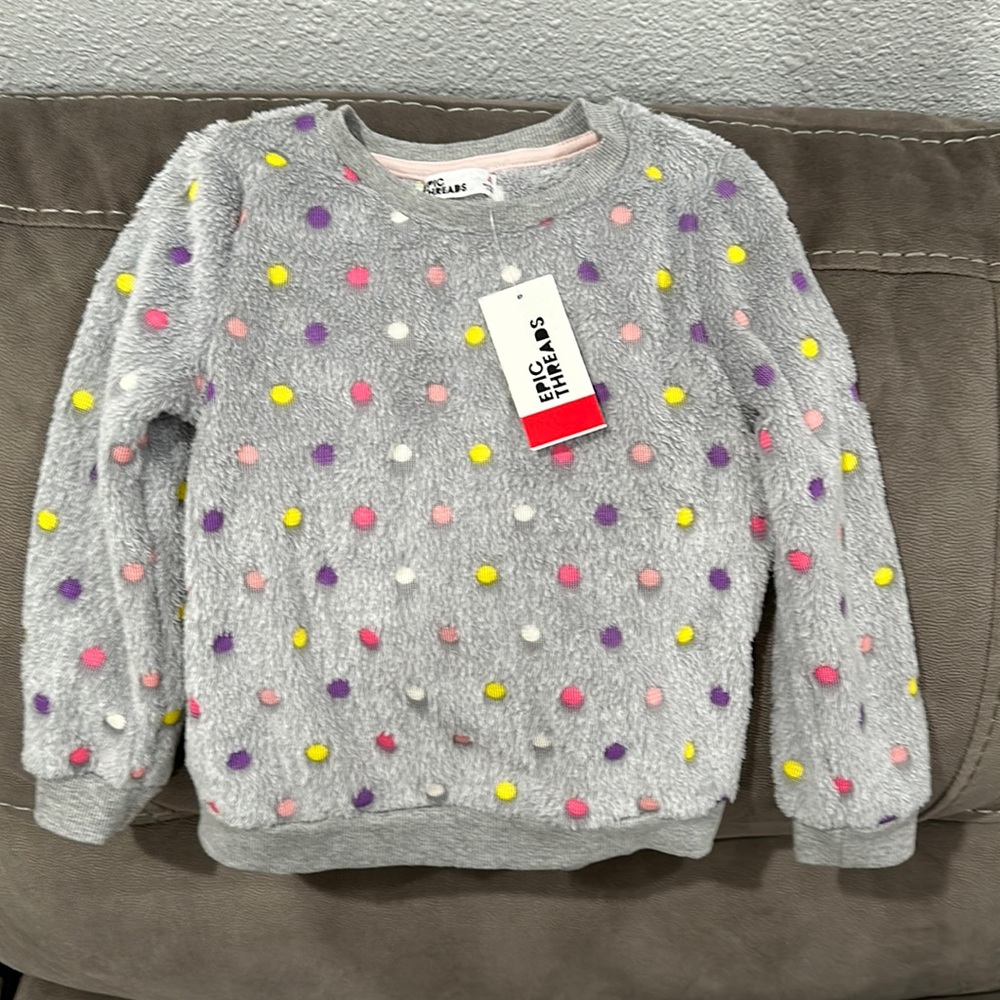 🎀🎀 NWT Epic Threads Toddler Polka Dot Fuzzy Sweater 🎀🎀